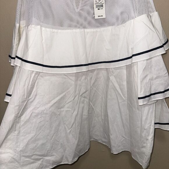 Ashley Stewart White Mesh Ruffle Trim Top Plus Size 26/28 NWT - Picture 5 of 7